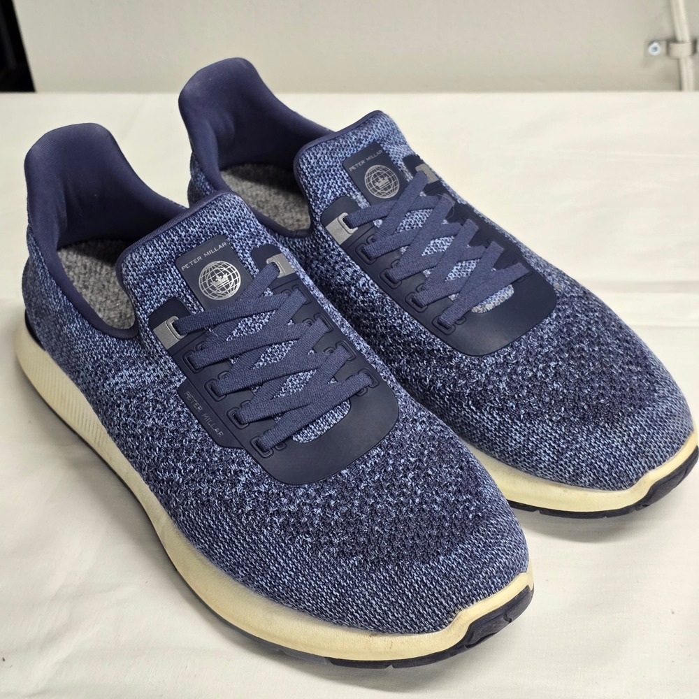 Peter Millar Hyperlight Apollo Sneakers Mens 11 Storm Blue Knit Athletic Preppy